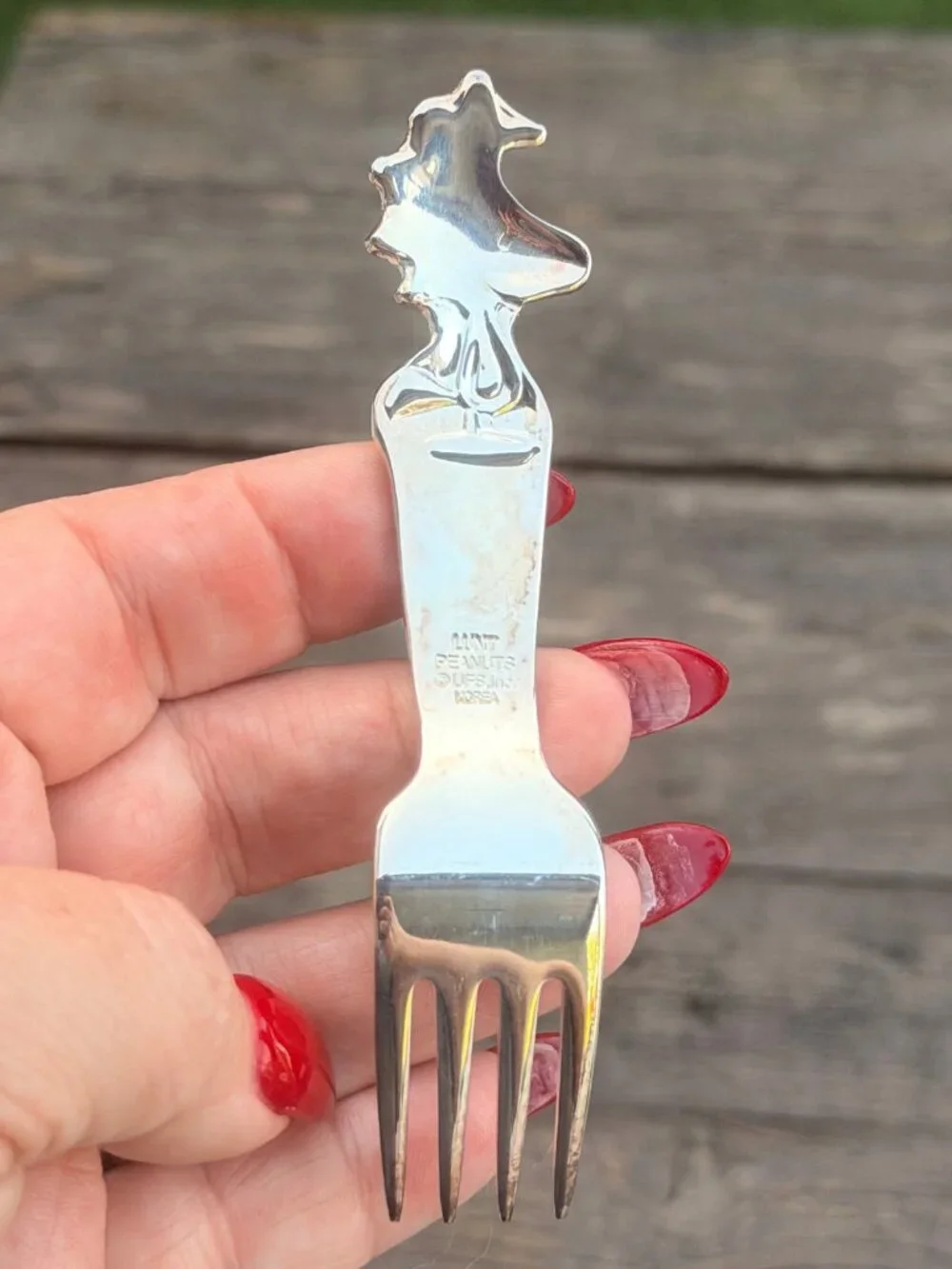 Vintage Lunt Silverplate Snoopy And Woodstock Baby Spoon & Fork Set Korea